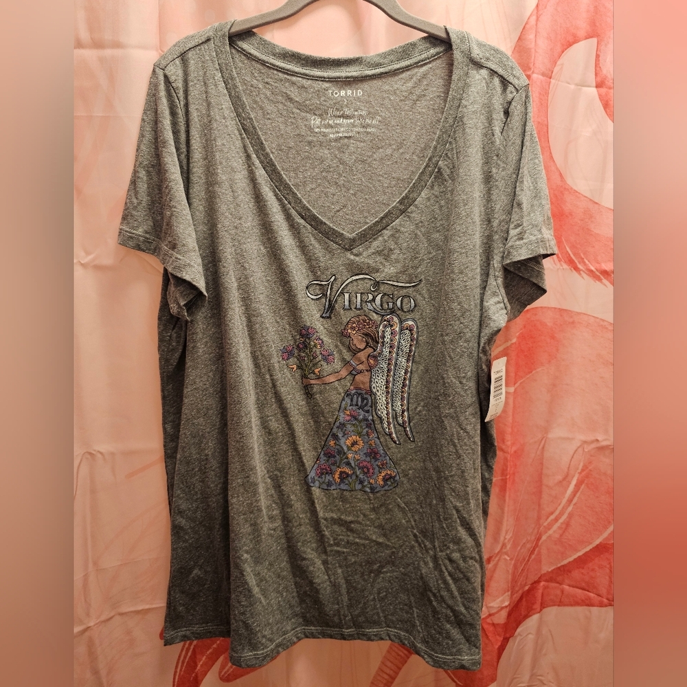 Torrid Triblend T-shirt Virgo Graphic Color Grey Size 2X NWT